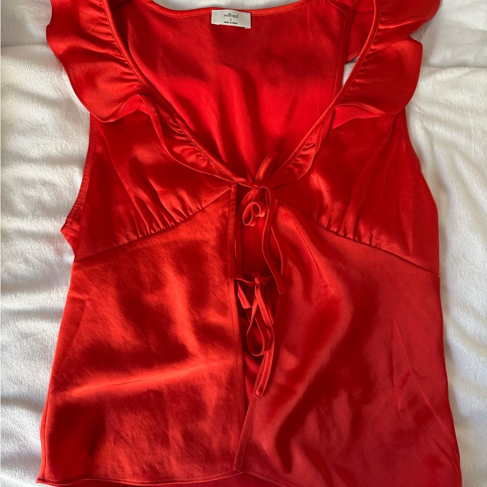 Aritzia Wilfred Silk Tie Top
